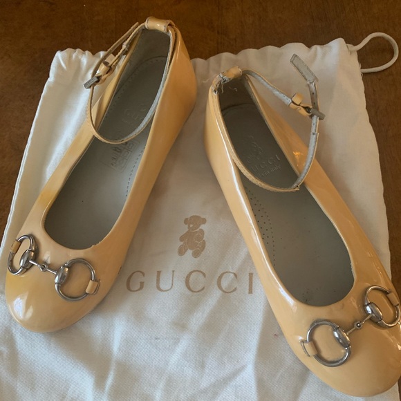 Gucci Other - Authentic Gucci yellow patent ballet flats girls 31 13